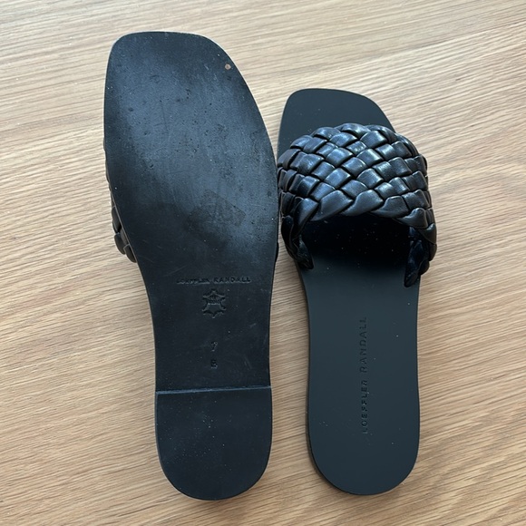 Loeffler Randall black braided sandals. - Picture 2 of 3